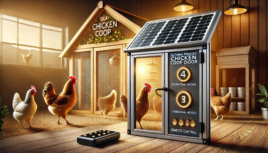 Solar Powered Automatic Chicken Coop Door with 4 Adjustable Modes and Convenient Remote Control for Easy Operation