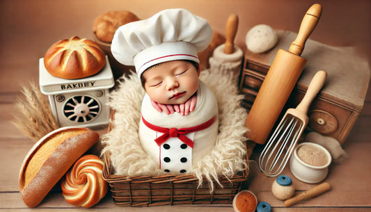 Adorable Culinary Charm: The Perfect Chef-Themed Photography Set for Newborns