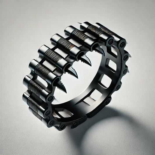 Heavy-Duty Black Stainless Steel Finger Defense Ring: Ultimate Self-Defense Survival Tool for Men and Women