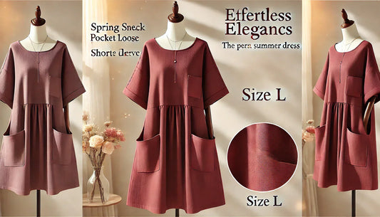 Effortless Elegance: The Perfect Spring Summer Loose Pocket Dress in Wine Red