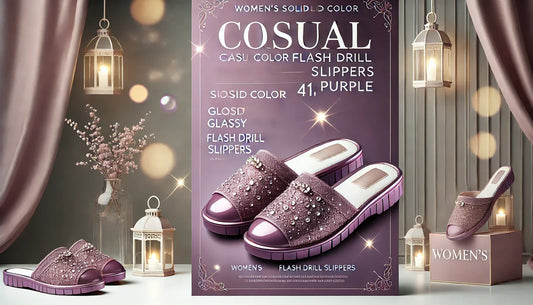 Step into Style: The Ultimate Guide to Women’s Glossy Flash Drill Slippers (Size 41, Purple)