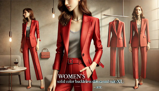 Bold & Chic: The Ultimate Guide to Styling the Women’s Solid Color Buckleless Slim Casual Suit in Red