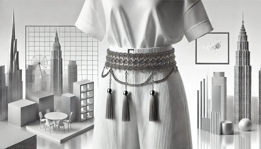 Elevate Your Style with the Elegant Women’s Metal Waist Chain Belt with Tassel (White)