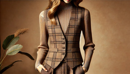 Effortless Elegance: Styling the Women’s Plaid Jacquard Knit Vest Cardigan
