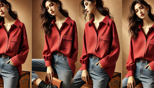 Effortless Elegance: The Perfect Jujube Red Collared Shirt for Autumn and Winter