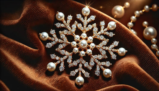 Sparkle with Elegance: The Timeless Beauty of the Snowflake Pearl and Crystal Brooch