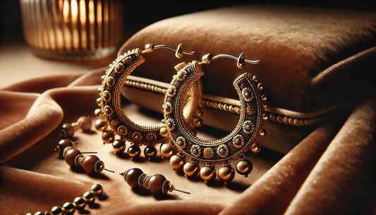 Timeless Elegance: Women’s Ethnic Vintage Bead Boho Hoop Earrings in Gold