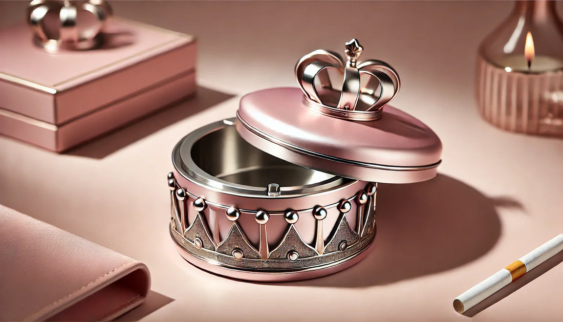 Stainless Steel Liner Ashtray With Cover Crown Home Decoration (Pink): A Blend of Reality and Aesthetics