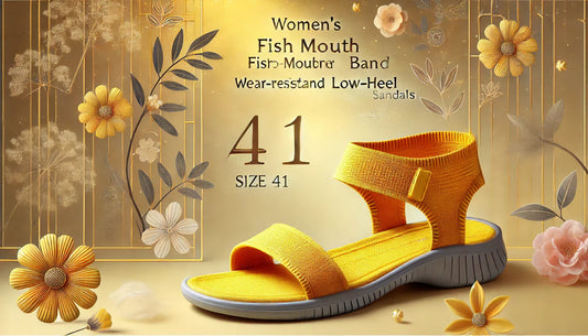 Step into Style and Comfort: Women’s Fish Mouth Microfiber Elastic Band Low-Heel Sandals in Yellow