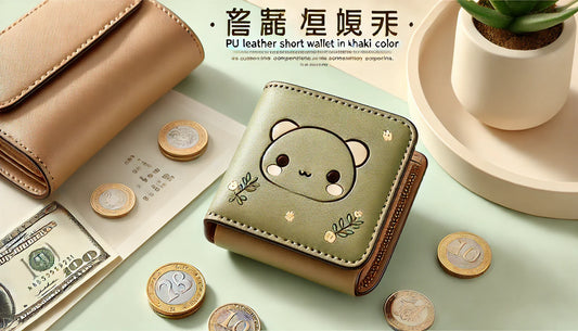 Chic PU Leather Short Wallet - Cute Printed Coin Purse with Secure Closure ; Multiple Compartments for Women