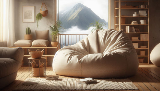Ultimate Comfort: 180×90cm Light Brown Tatami-Style Lazy Sofa Bean Bag Cover Without Filler