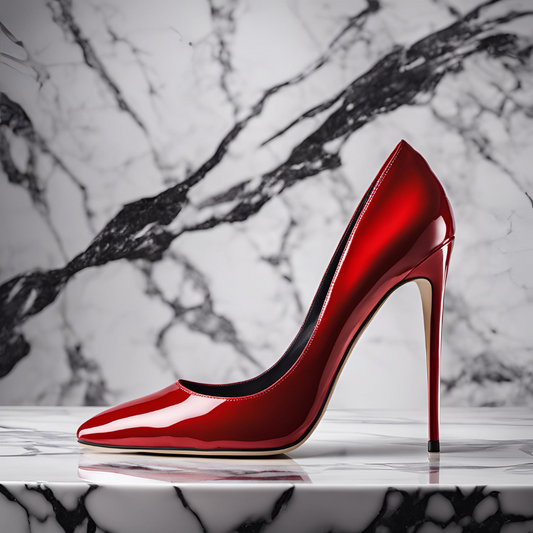 Golden Glamour: The Elegance of Shallow Glitter Frosted Stilettos