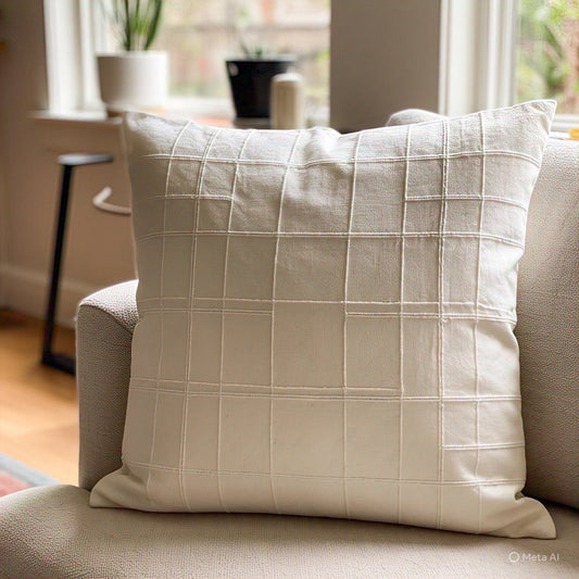 Enhance Sleep: The Luxurious Down Windowpane Weave Pillow