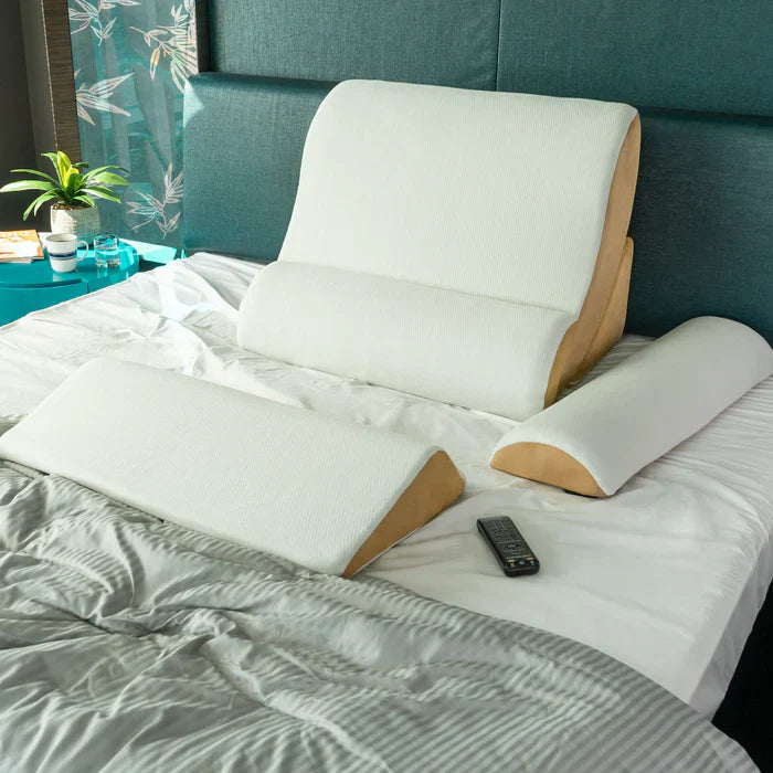 5-Piece Orthopedic Support Wedge Pillow Comfort System, Extra Large, 30" Wide, Tinsel – Ultimate Full-Body Support for Restorative Rest