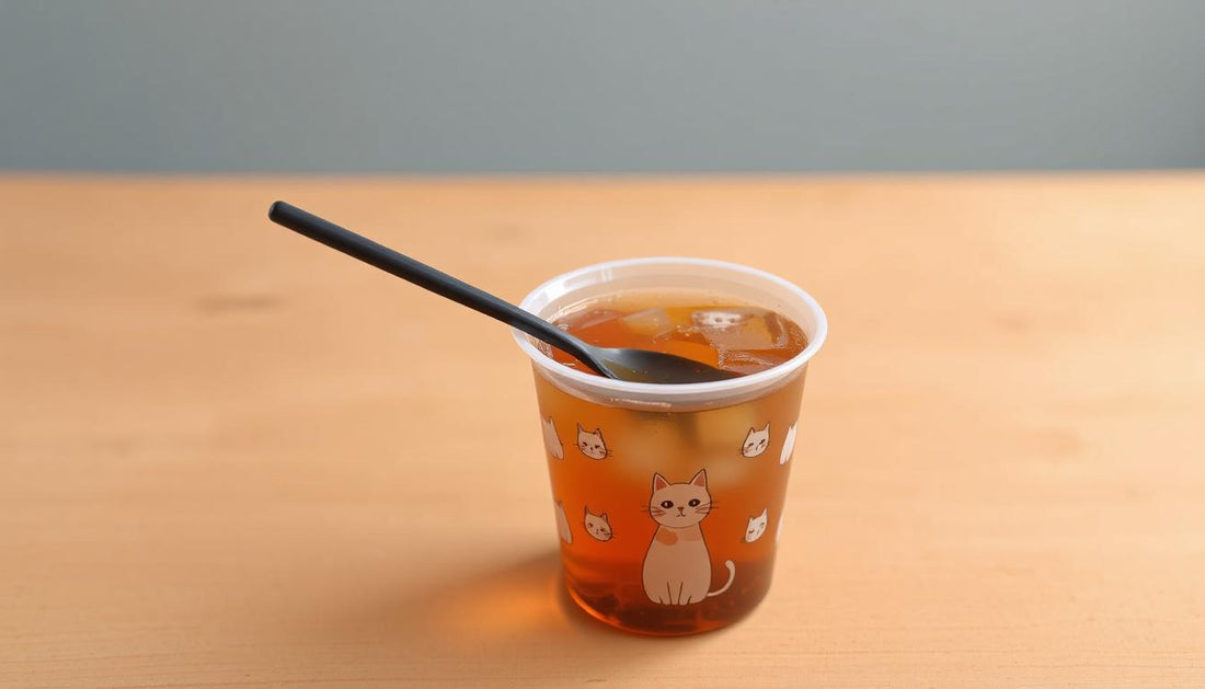 Sip in Style: Cartoon Cat Pattern Tea Water Separation Cup with Spoon (Blue)