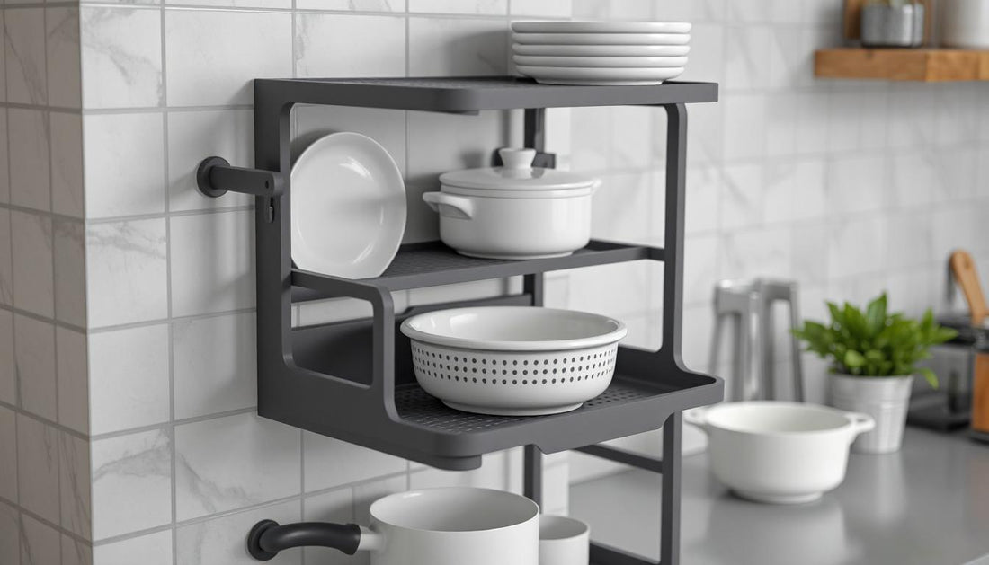 Vertical Elegance: Transform Your Kitchen with the 6-Layer Wall-Mounted Hot Pot Tray System