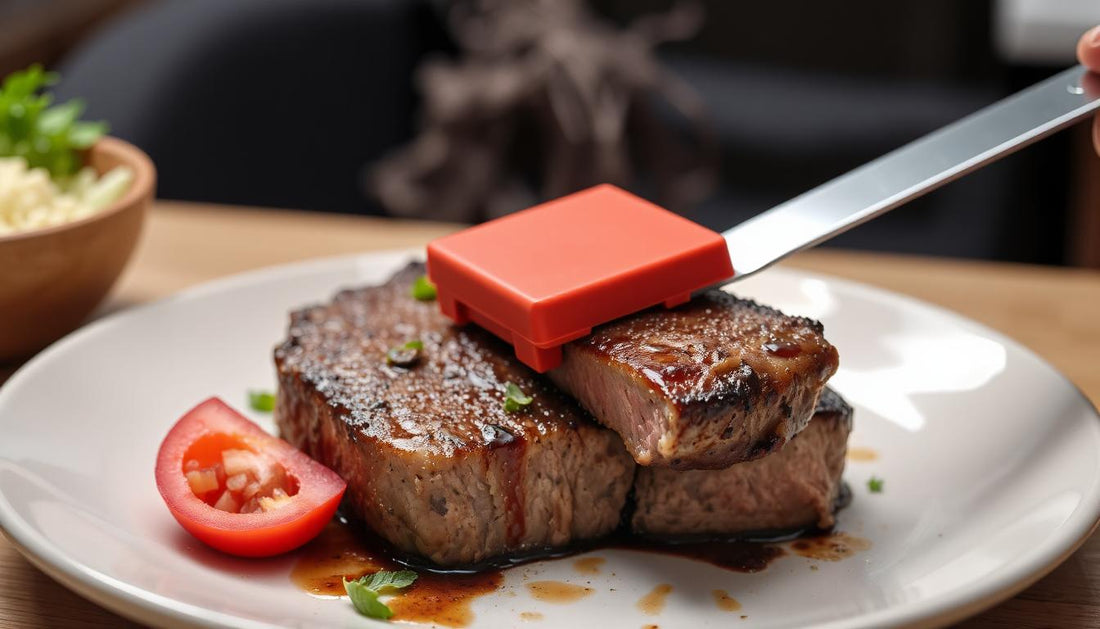 The Ultimate 2-in-1 Kitchen Tool: 12-Inch Stainless Steel Silicone Spatula & Food Clip with Bracket