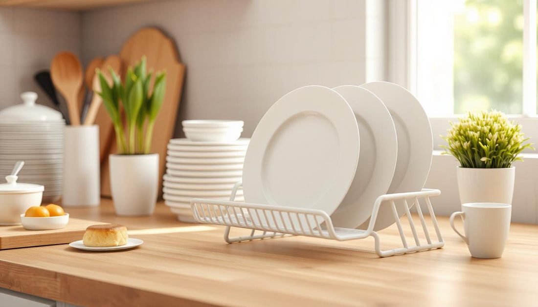 Smart Space-Saving: Discover the Foldable Dish Drip Rack Plate Holder (White) for a Neat, Modern Kitchen
