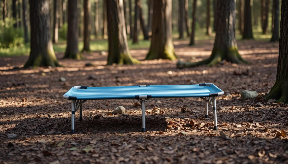 Sleep Under the Stars in Comfort: A Detailed Look at the Outdoor Folding Camping Mat Single Bed Portable Aluminium Alloy Sleeping Bed (180x61x14cm, Blue)