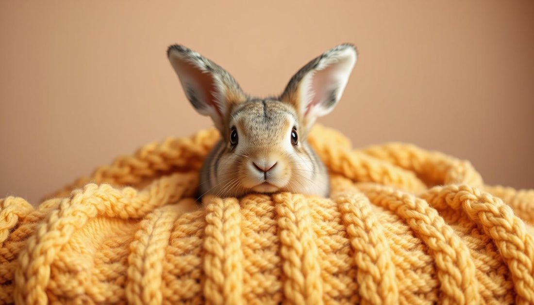 Rabbit Pattern Stereoscopic Ears Baby Knitted Blanket (Yellow)