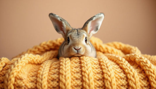 Rabbit Pattern Stereoscopic Ears Baby Knitted Blanket (Yellow)