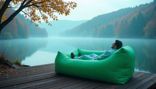 Comfort Anywhere: The BB1082 Lake Green Inflatable Sofa Bed for Outdoor Leisure and Portable Relaxation