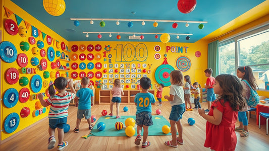 100 Point Stick Target Ball Game for Kids: Indoor &amp; Outdoor Fun with 12 Balls.